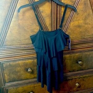 Elegant Black Layered Women's swimsuit top by Holipick adjustable straps new XS
